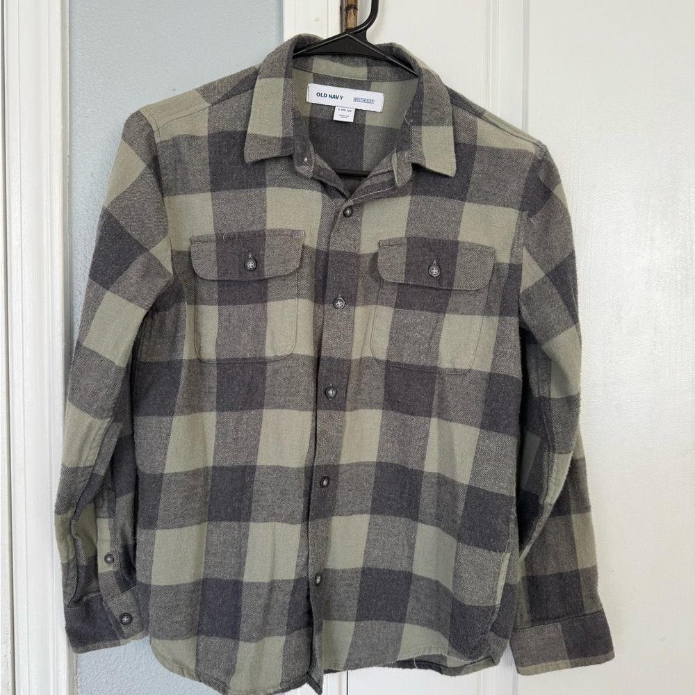 Old Navy Men's Green Plaid Shirt